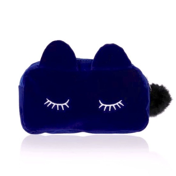 Korean Winky Cat Makeup Pouch - Picture 1 of 14